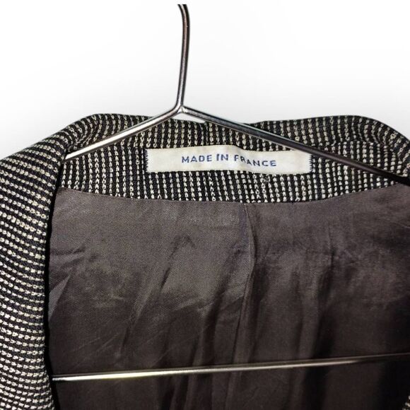 Yves Saint Laurent Mens Blazer Sz 44R Houndstooth Jacket Black Silk Linen Vtg - Picture 13 of 13